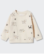 Bluza bluza bawełniana dziecięca Dogs kolor biały wzorzysta - Answear.com Mango Kids