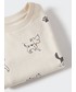 Bluza Mango Kids bluza bawełniana dziecięca Dogs kolor biały wzorzysta