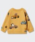 Bluza Mango Kids bluza bawełniana dziecięca Boom kolor żółty wzorzysta