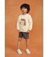 Bluza Mango Kids bluza bawełniana dziecięca Helmut kolor biały z nadrukiem