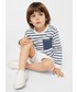 Bluza Mango Kids bluza bawełniana dziecięca Rayas3 kolor biały wzorzysta