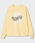 Bluza Mango Kids bluza bawełniana dziecięca Varsity kolor żółty z nadrukiem