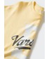 Bluza Mango Kids bluza bawełniana dziecięca Varsity kolor żółty z nadrukiem