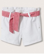 Spodnie szorty jeansowe dziecięce Gala kolor biały gładkie - Answear.com Mango Kids