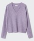 Sweter Mango Kids sweter z domieszką wełny dziecięcy Niza kolor fioletowy