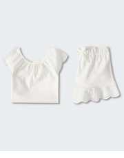 Piżama dziecięca piżama bawełniana dziecięca Nonnab kolor biały gładka - Answear.com Mango Kids