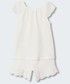 Piżama dziecięca Mango Kids piżama bawełniana dziecięca Nonnab kolor biały gładka