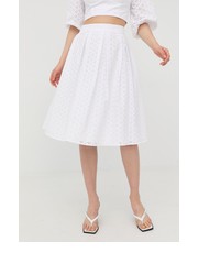Spódnica spódnica bawełniana kolor biały midi rozkloszowana - Answear.com Marciano Guess