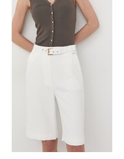 Spodnie szorty damskie kolor beżowy gładkie high waist - Answear.com Marciano Guess