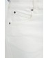 Spodnie Volcom szorty jeansowe damskie kolor biały gładkie high waist