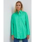 Koszula Y.A.S koszula bawełniana damska kolor zielony relaxed z kołnierzykiem klasycznym