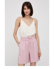 Spodnie szorty damskie kolor różowy gładkie high waist - Answear.com Y.A.S