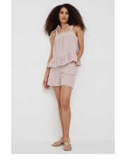 Spodnie szorty damskie kolor różowy wzorzyste high waist - Answear.com Y.A.S