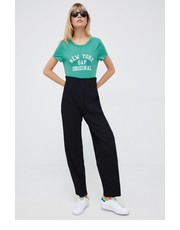 Spodnie spodnie damskie kolor czarny proste high waist - Answear.com Y.A.S