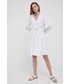 Sukienka Y.A.S sukienka bawełniana kolor biały mini rozkloszowana