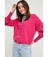 Sweter Y.A.S kardigan damski kolor różowy lekki