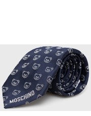 Krawat krawat jedwabny kolor granatowy - Answear.com Moschino
