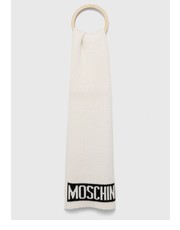 Szalik męski szalik męski kolor biały gładki - Answear.com Moschino