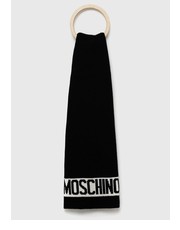 Szalik męski szalik męski kolor czarny gładki - Answear.com Moschino