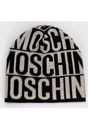 Czapka czapka wełniana kolor czarny wełniana - Answear.com Moschino