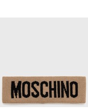 Czapka opaska wełniana kolor beżowy - Answear.com Moschino