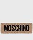 Czapka Moschino opaska wełniana kolor beżowy