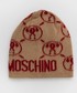 Czapka Moschino czapka z domieszką wełny kolor beżowy z domieszką wełny