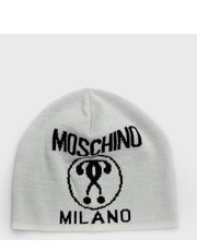 Czapka czapka wełniana kolor szary wełniana - Answear.com Moschino