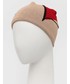 Czapka Moschino czapka z domieszką wełny kolor beżowy z domieszką wełny