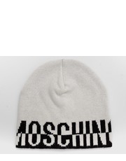 Czapka czapka z domieszką wełny kolor biały z domieszką wełny - Answear.com Moschino