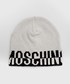 Czapka Moschino czapka z domieszką wełny kolor biały z domieszką wełny