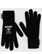 Rękawiczki męskie rękawiczki wełniane męskie kolor czarny - Answear.com Moschino