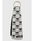 Szalik Moschino szalik z domieszką wełny kolor biały wzorzysty