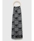 Szalik Moschino szalik z domieszką wełny kolor szary wzorzysty