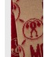 Szalik Moschino szalik z domieszką wełny kolor beżowy wzorzysty