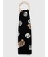 Szalik Moschino szalik wełniany kolor czarny wzorzysty