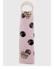 Szalik szalik wełniany kolor różowy wzorzysty - Answear.com Moschino