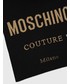 Szalik Moschino szalik z domieszką wełny kolor czarny wzorzysty