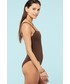 Strój kąpielowy Etam jednoczęściowy strój kąpielowy Promesse kolor brązowy miękka miseczka