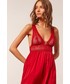 Piżama Etam Koszula nocna damska kolor czerwony koronkowa