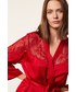 Piżama Etam szlafrok kolor czerwony