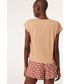 Piżama Etam t-shirt piżamowy kolor brązowy