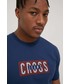 T-shirt - koszulka męska Cross Jeans t-shirt bawełniany kolor granatowy z nadrukiem