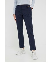 Spodnie spodnie outdoorowe Desert damskie kolor granatowy proste medium waist - Answear.com Jack Wolfskin