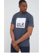 T-shirt - koszulka męska t-shirt męski kolor granatowy z nadrukiem - Answear.com Jack Wolfskin