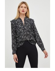 Bluzka bluzka jedwabna damska kolor czarny w kwiaty - Answear.com Marella