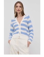 Sweter kardigan bawełniany damski kolor biały lekki - Answear.com Marella