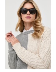 Sweter sweter z domieszką wełny damski kolor beżowy lekki - Answear.com Marella
