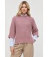 Sweter Marella sweter z domieszką wełny damski kolor różowy