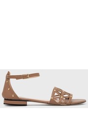 Sandały sandały skórzane AMPEZZO damskie kolor brązowy - Answear.com Marella